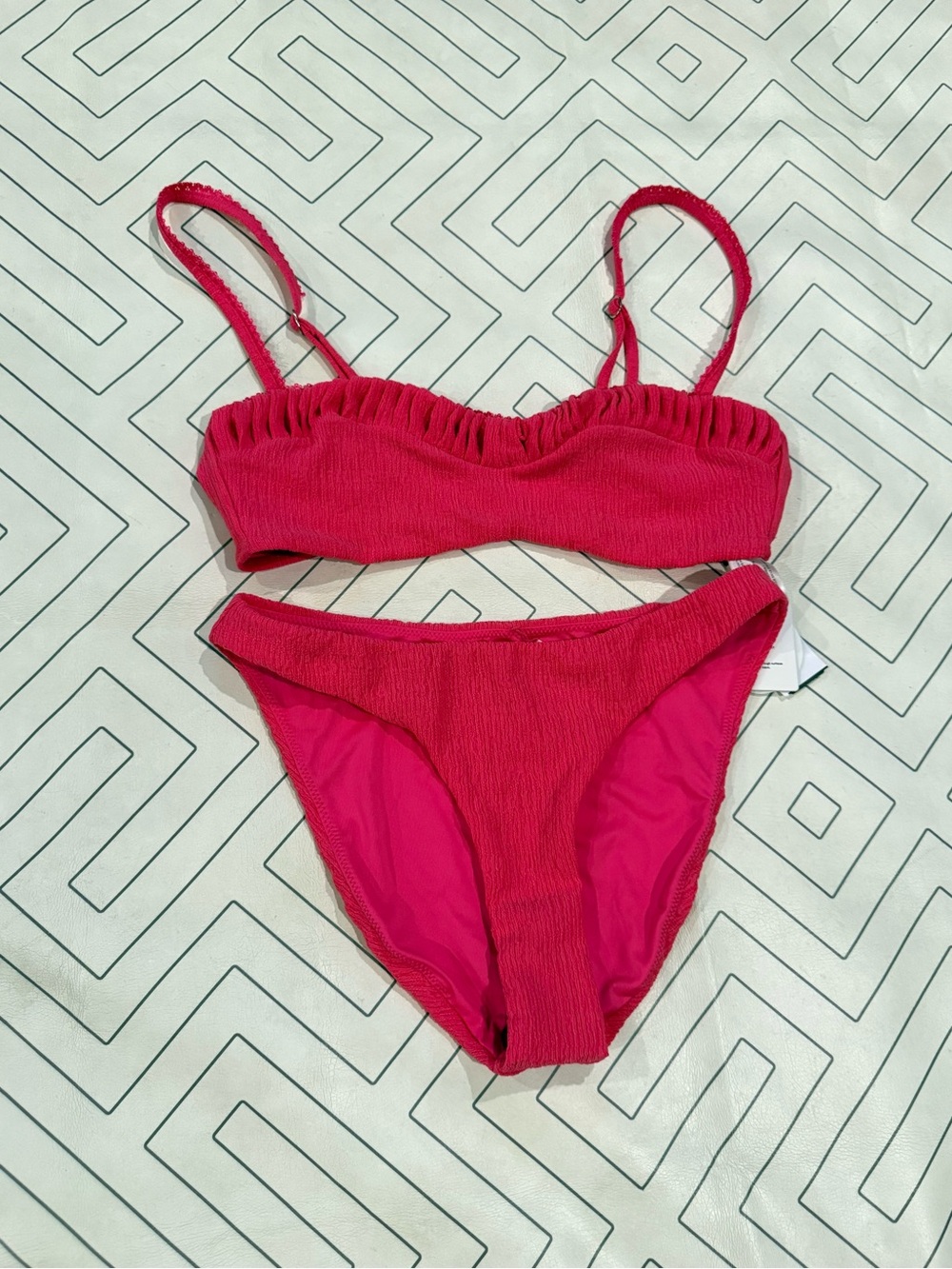 NWT Peixoto Pink Ruched Two-Piece Bikini Set